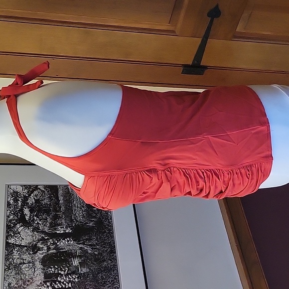 HALTER ROUCHED FRONT SWIM TOP - Picture 3 of 8
